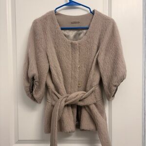 Loeffler Randall Women's Beige Sweater with tie belt